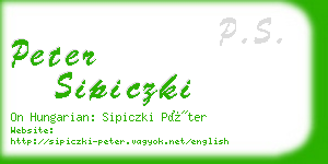 peter sipiczki business card